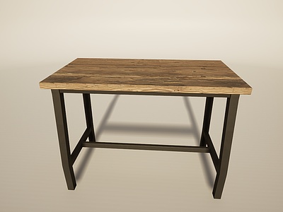 简易铁艺方桌办公桌模型3d模型