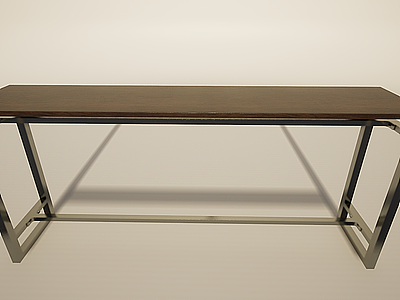 简易铁艺长桌会议办公桌模型3d模型