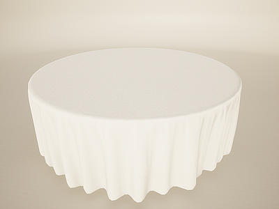 3d宴会盖桌布圆桌模型
