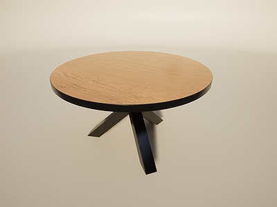 3d简易铁艺圆桌餐桌模型