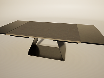 纯色极简创意可变形餐桌模型