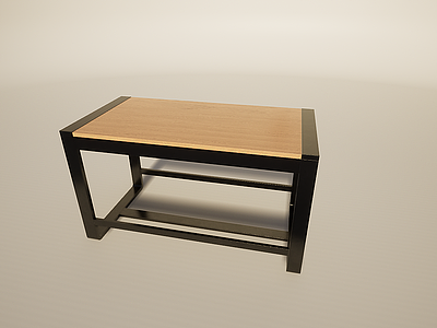 3d简约铁艺方凳换鞋凳模型