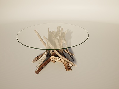 3d透明玻璃创意造型茶几桌模型