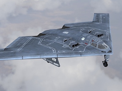 3d低可侦测性飞翼式轰炸机模型