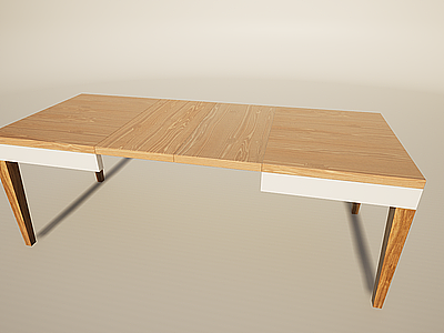 实木家具实木餐桌模型