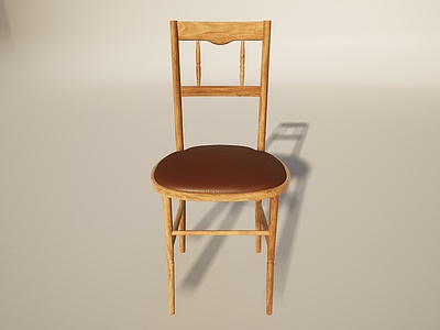 实木休闲餐椅模型3d模型