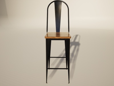 铁艺工业风吧台餐椅模型3d模型