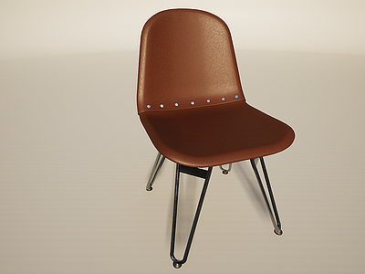 3d简欧皮质休闲餐椅模型
