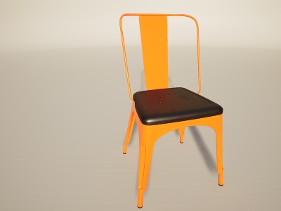 橙色铁艺餐椅模型