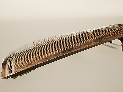 3d乐器弦乐器古筝古琴模型