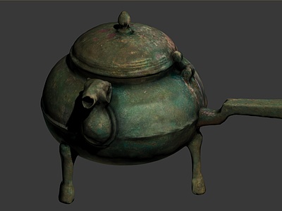3d古代青铜器茶壶模型