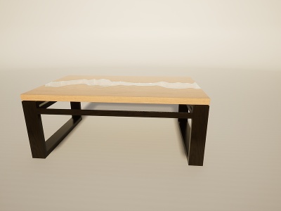 3d原木创意河流办公桌模型