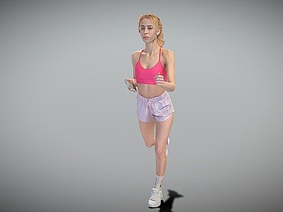 运动美女跑步女性美丽女人模型3d模型