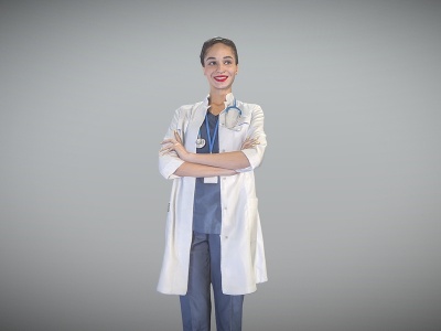 医护女性女医生站姿女人模型3d模型
