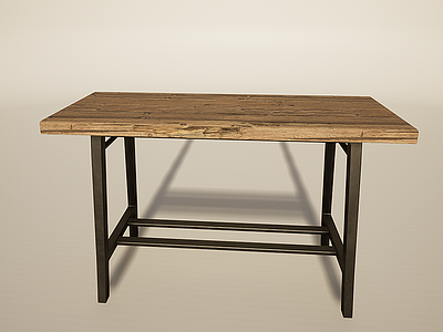 C4D3d中式实木桌模型下载模型