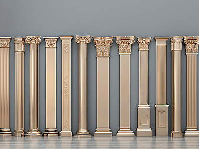 3d欧式罗马柱柱子模型