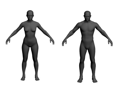 3d写实男女裸模模型