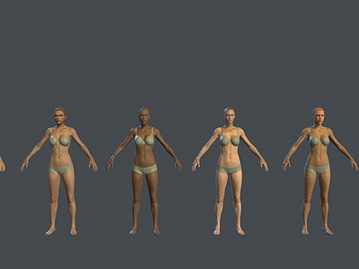 游戏写实角色女裸模模型3d模型