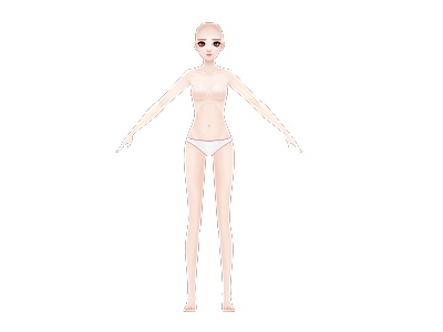 动漫游戏人物角色女裸模模型3d模型
