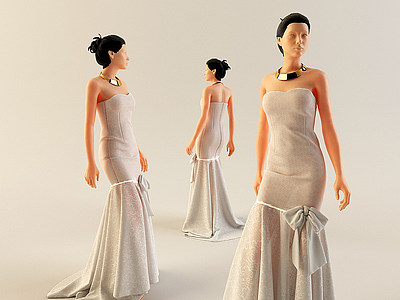 3d人物婚纱模特模型