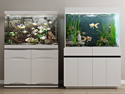 3d生态鱼缸客厅水族箱模型