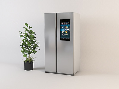 家用电器智能对开门电冰箱模型3d模型