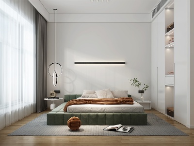 3d现代风家居卧室模型