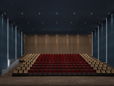 3d电影院放映厅观众席模型