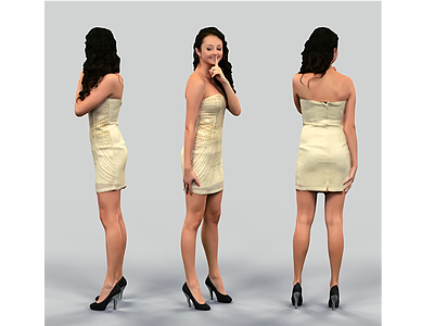 包臀裙美女3d模型