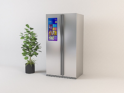 家用电器对开双开门电冰箱模型3d模型