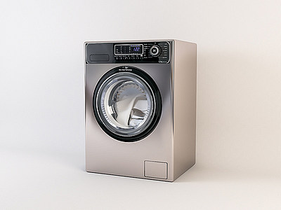 3d家用电器全自动滚筒洗衣机模型