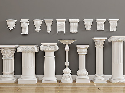 欧式石膏罗马柱构件雕刻模型