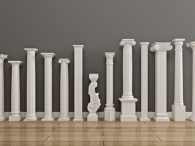 3d欧式石膏罗马柱构件雕刻模型