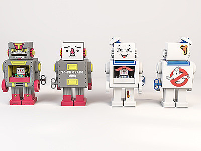 3d卡通<font class='myIsRed'>机器人</font>儿童玩具模型