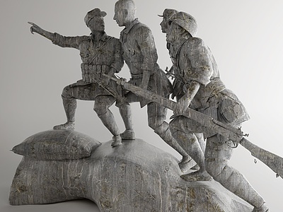 3d红军雕塑模型