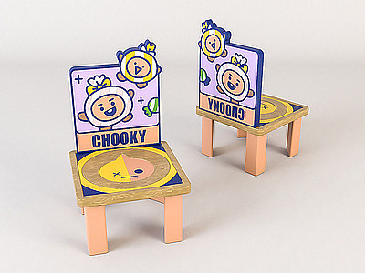 卡通儿童椅3d模型