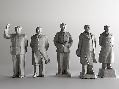 3d中式毛主席雕塑模型
