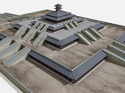 3d中式古建模型