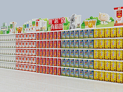 3d超市货架面粉货架模型