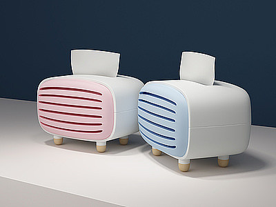 北欧两色纸巾盒家居用品模型3d模型