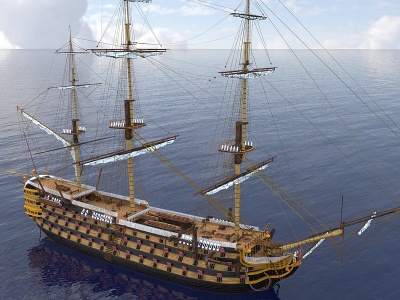3d西班牙大帆船1765模型