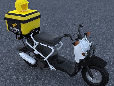 美团外卖骑手车电动车模型3d模型