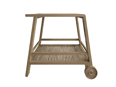 Serve现代移动木餐桌模型3d模型