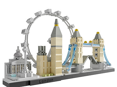 现代乐高城市系列玩具模型3d模型