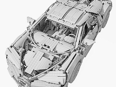 现代乐高布加迪玩具车模型3d模型