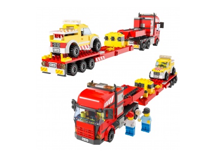 3d现代乐高大货车玩具组合模型
