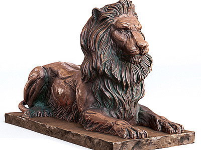 3d狮子雕塑雕像模型