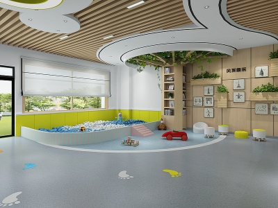 3d现代幼儿园模型