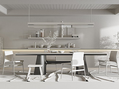 3d意大利现代家居餐厅模型