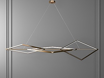 3d现代金属吊灯模型
